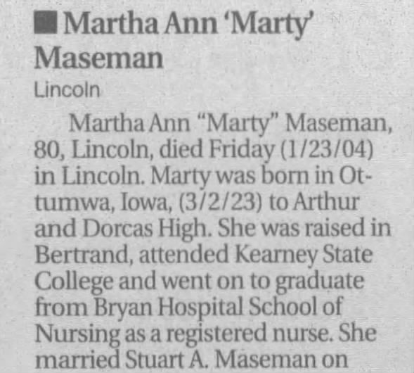Clipping from Lincoln Journal Star